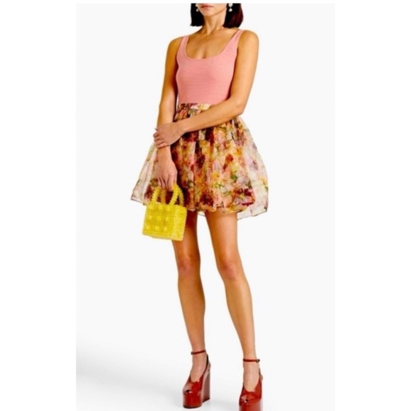 ALICE + OLIVIA Chara Mixed Media Mini Dress Pink